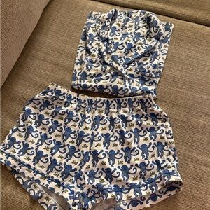 Roller Rabbit Blue and White Pajama Set
